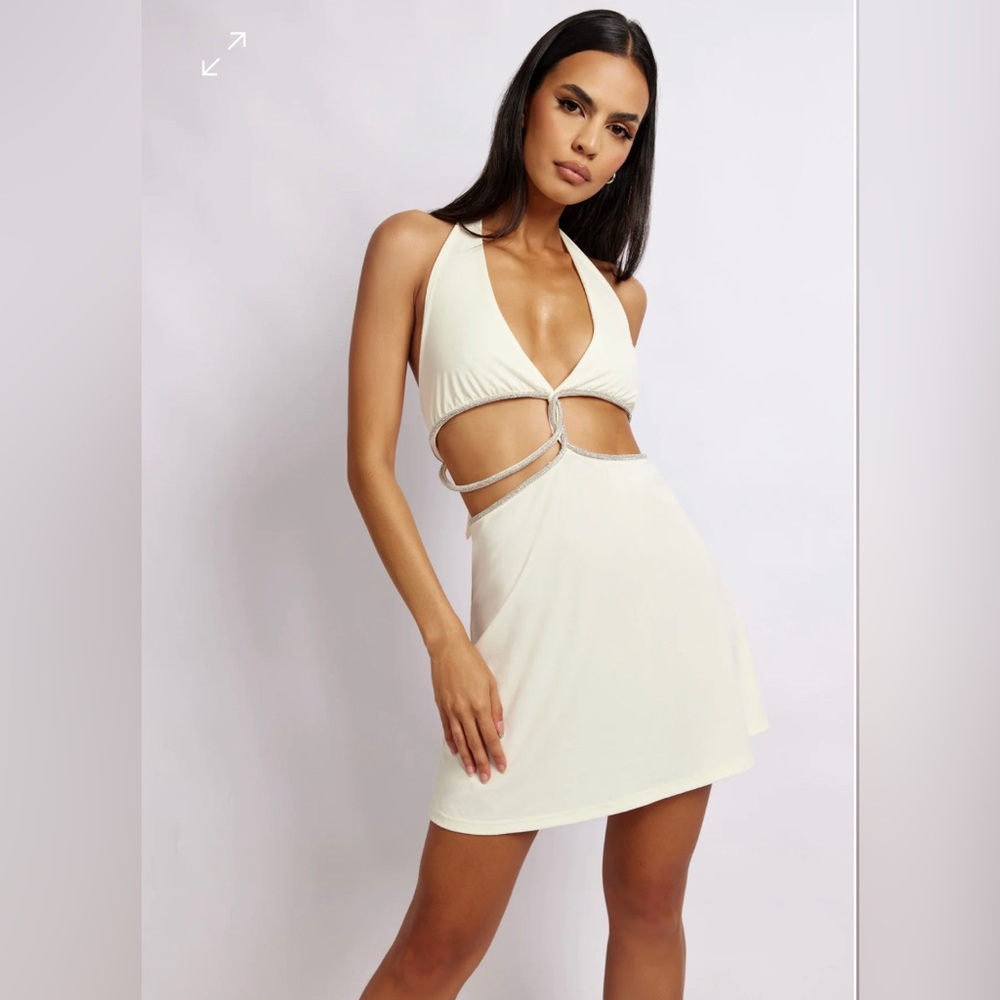 White Meshki Nicha Dress w/diamante rope
